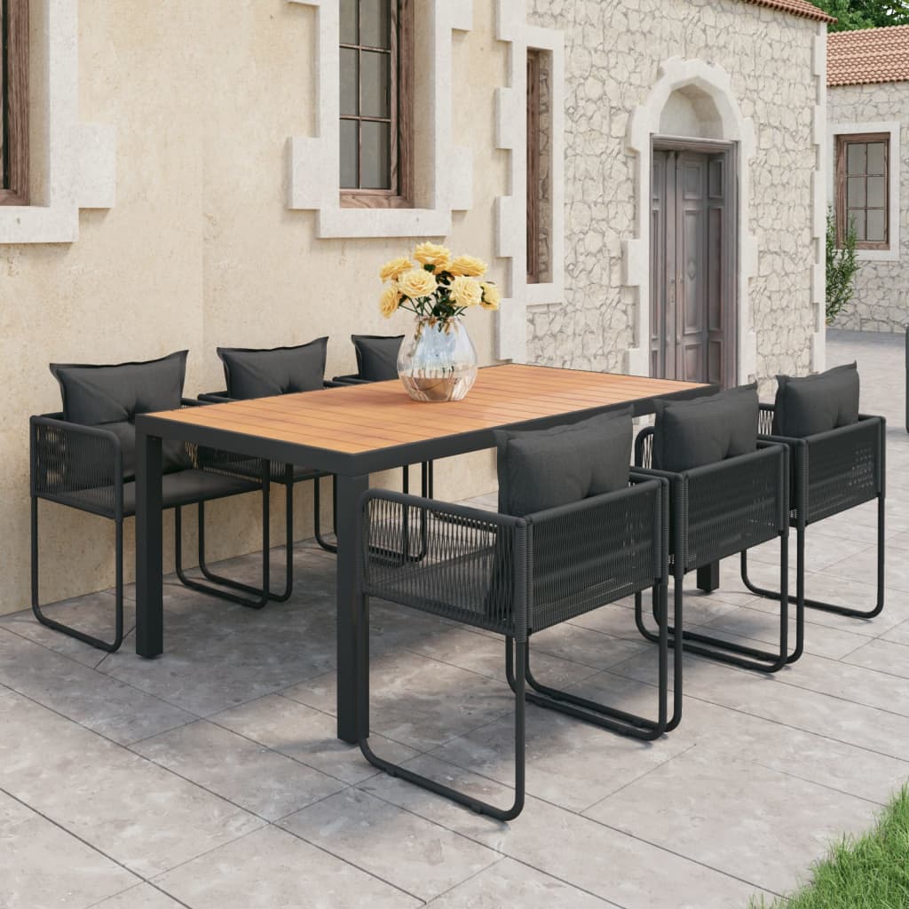 3-Tlg. Garten-Essgruppe Pvc Rattan