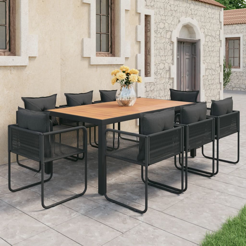 3-Tlg. Garten-Essgruppe Pvc Rattan
