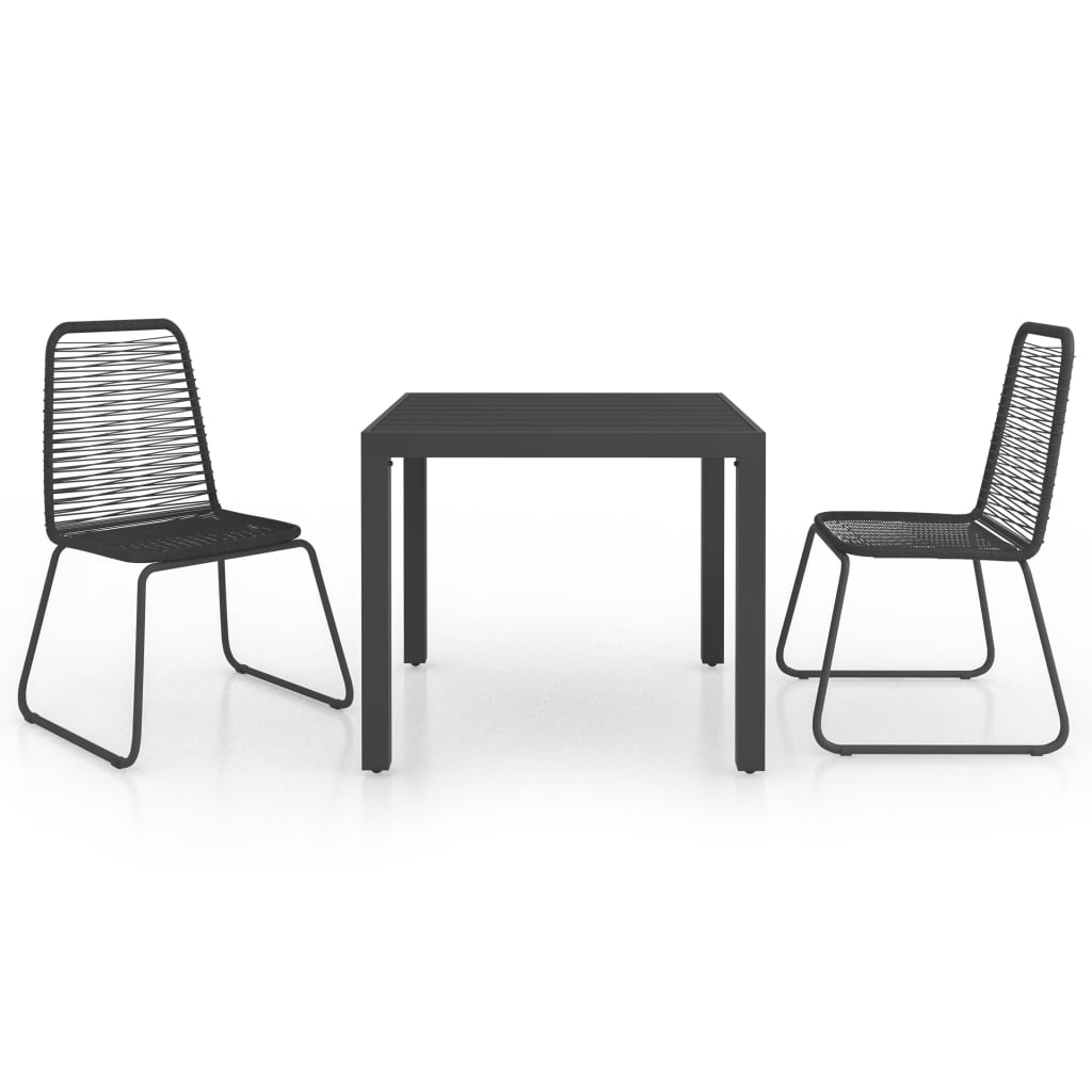 3-Tlg. Garten-Essgruppe Pvc Rattan