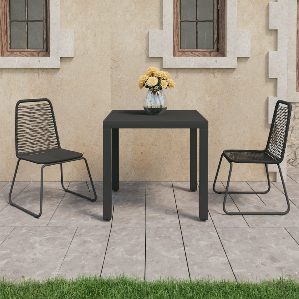 3-Tlg. Garten-Essgruppe Pvc Rattan