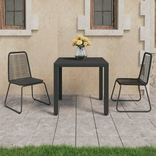 3-Tlg. Garten-Essgruppe Pvc Rattan