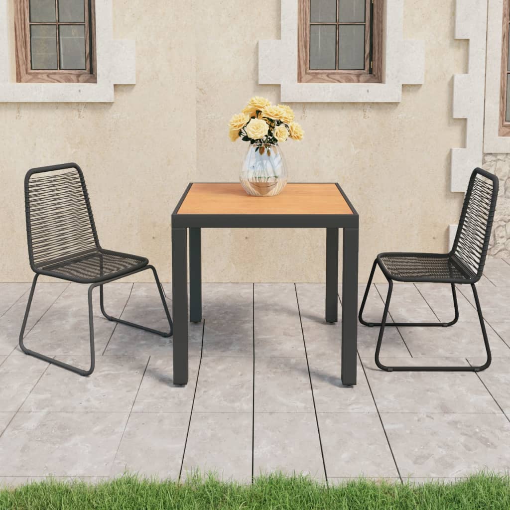 3-Tlg. Garten-Essgruppe Pvc Rattan
