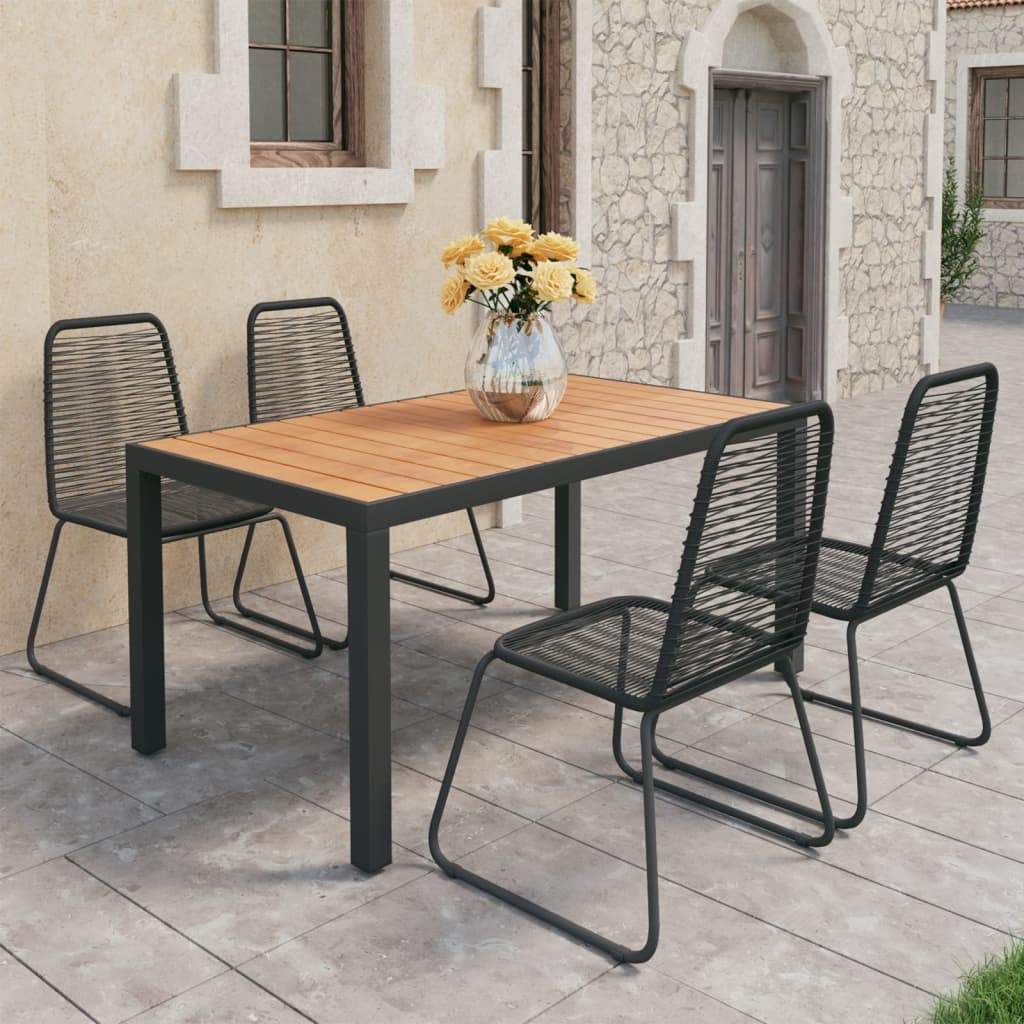 3-Tlg. Garten-Essgruppe Pvc Rattan