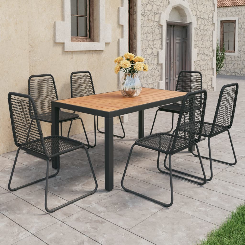 3-Tlg. Garten-Essgruppe Pvc Rattan