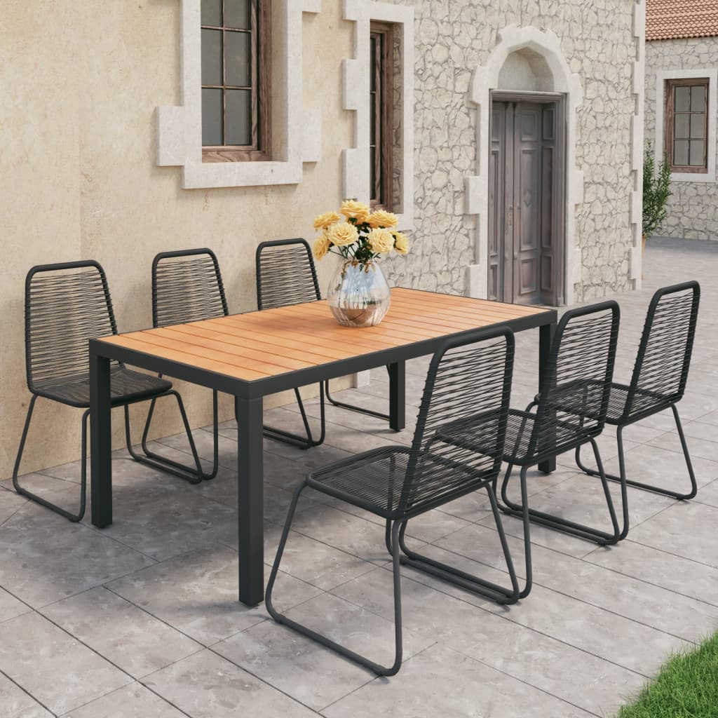 3-Tlg. Garten-Essgruppe Pvc Rattan