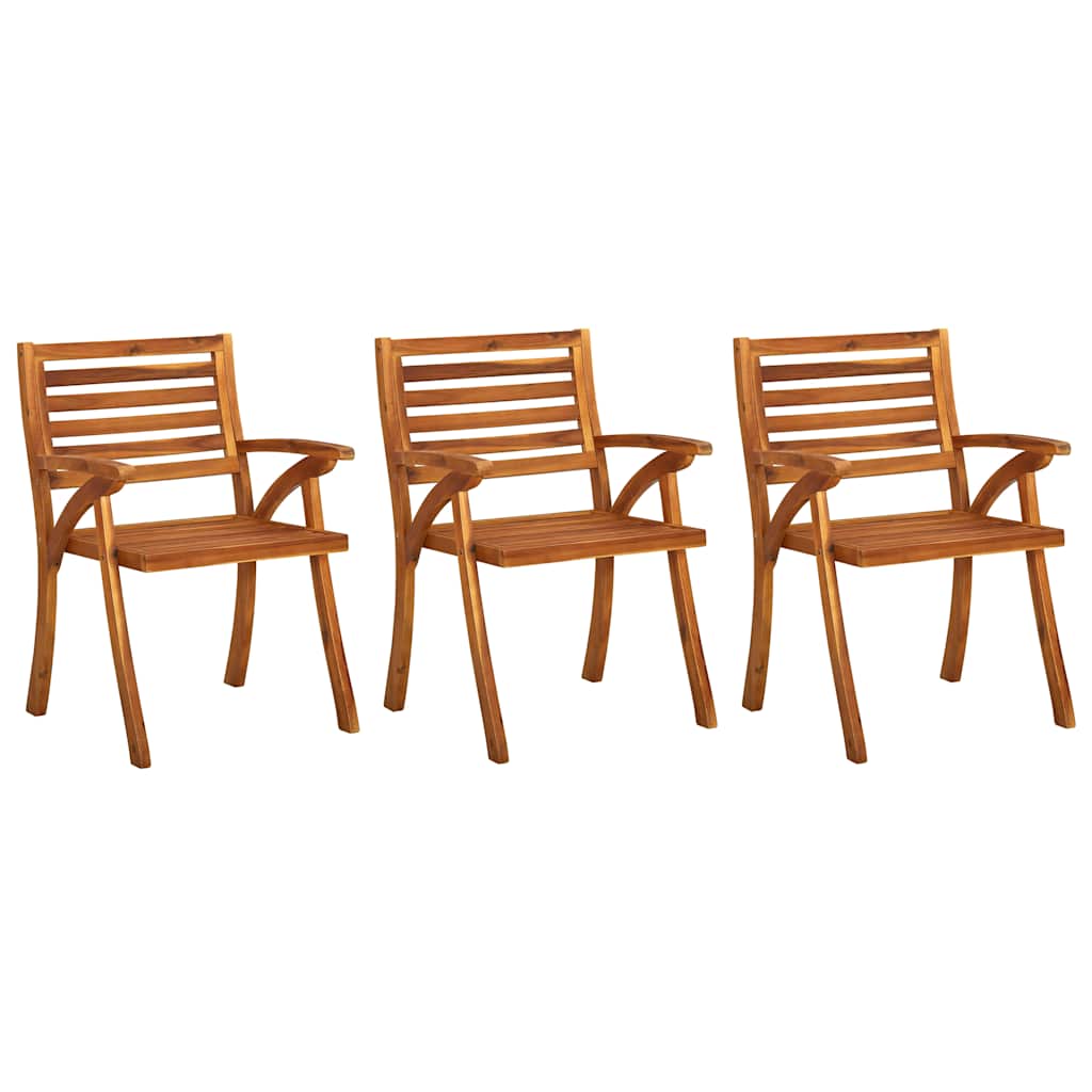 Garten-Essstühle Mit Kissen 3 Stk. Massivholz Akazie