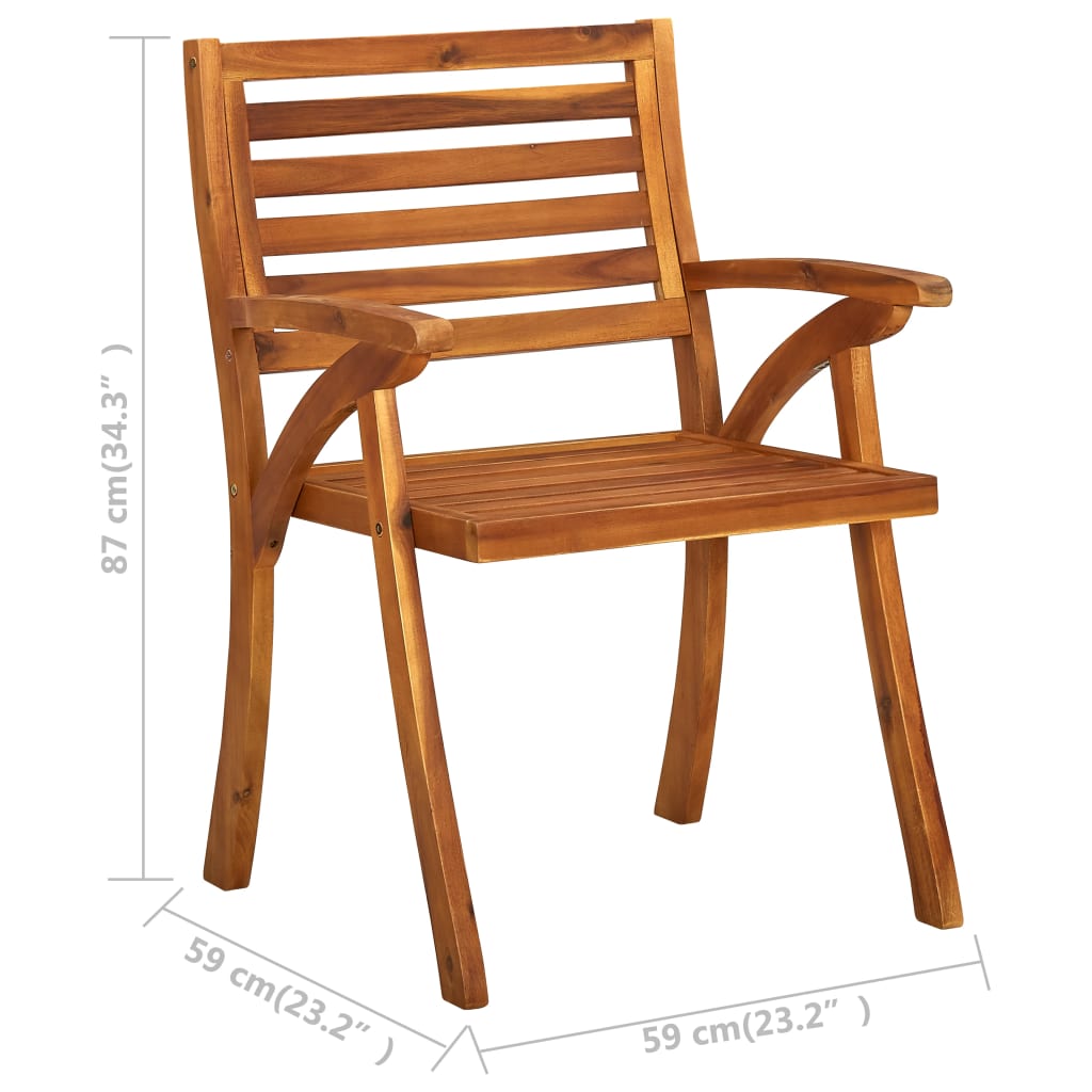 Garten-Essstühle Mit Kissen 3 Stk. Massivholz Akazie