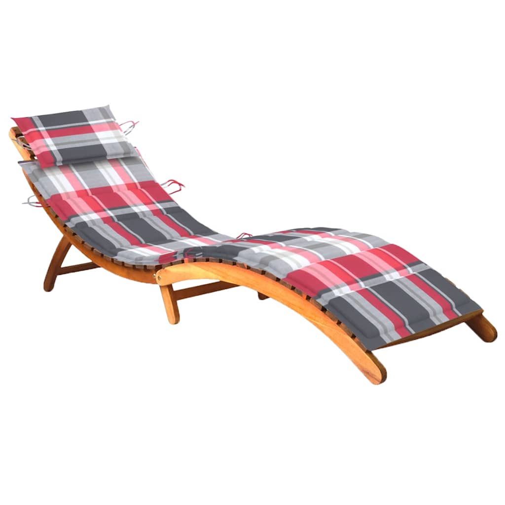 Sonnenliegen 2 Stk. Mit Tisch Und Auflagen Massivholz Akazie