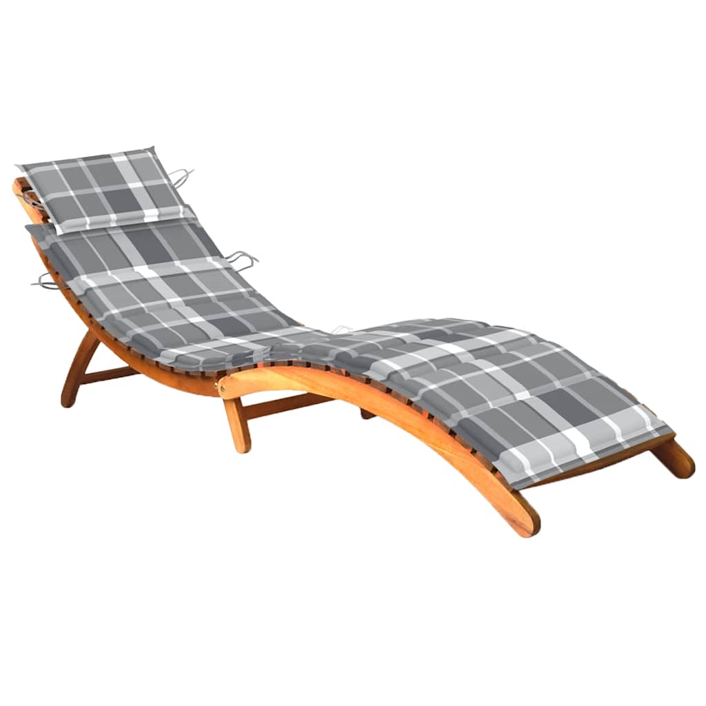 Sonnenliegen 2 Stk. Mit Tisch Und Auflagen Massivholz Akazie