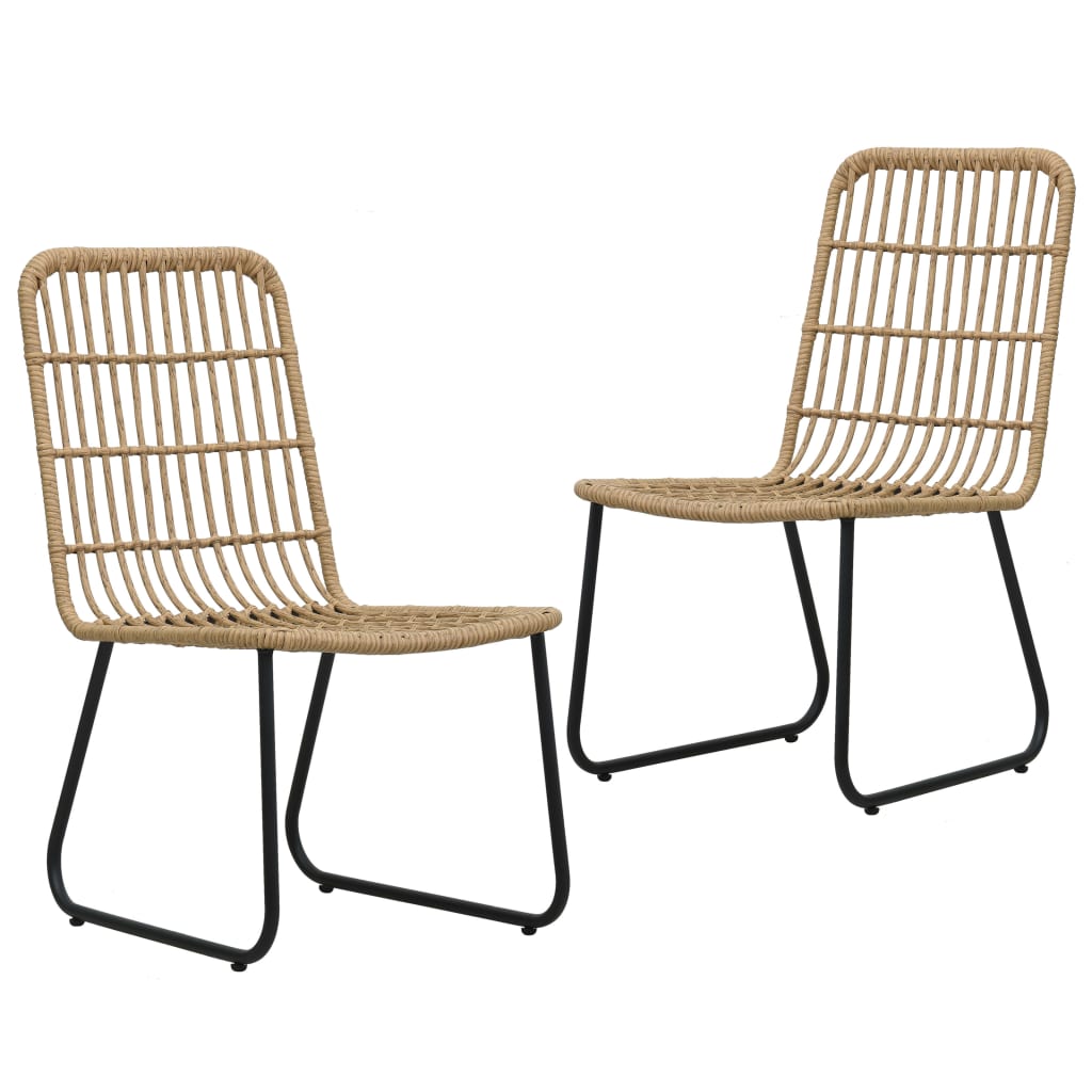 3-Tlg. Garten-Essgruppe Poly Rattan Und Glas
