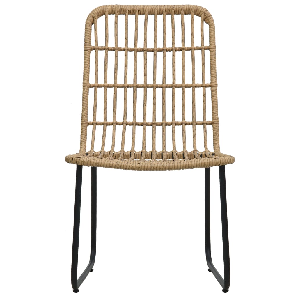 3-Tlg. Garten-Essgruppe Poly Rattan Und Glas
