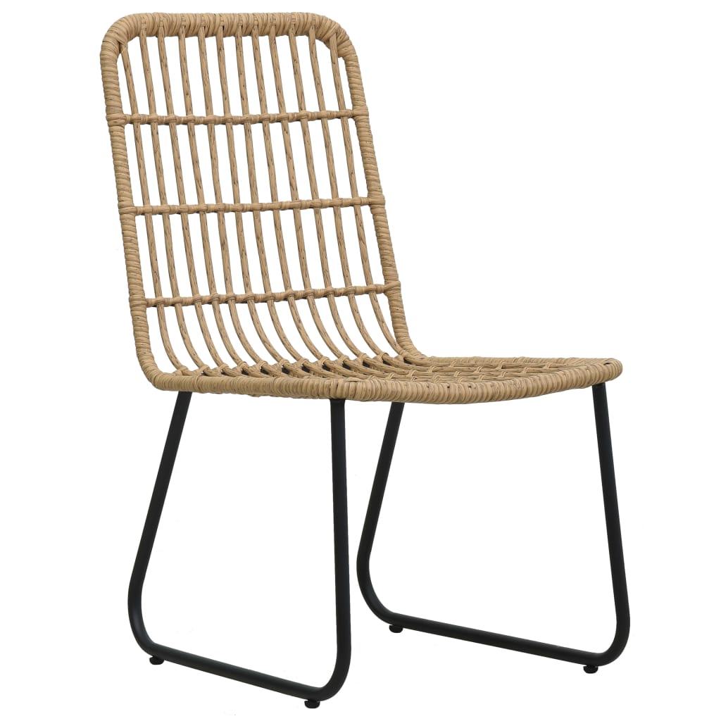 3-Tlg. Garten-Essgruppe Poly Rattan Und Glas