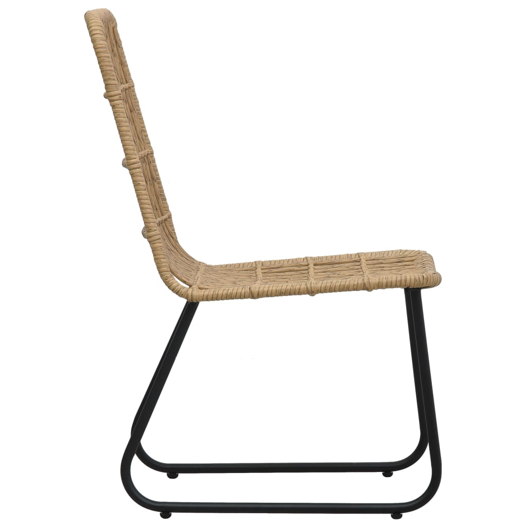 3-Tlg. Garten-Essgruppe Poly Rattan Und Glas