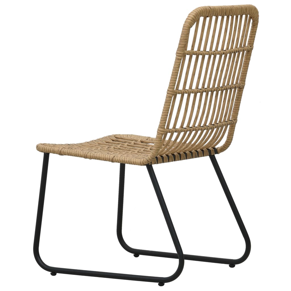 3-Tlg. Garten-Essgruppe Poly Rattan Und Glas