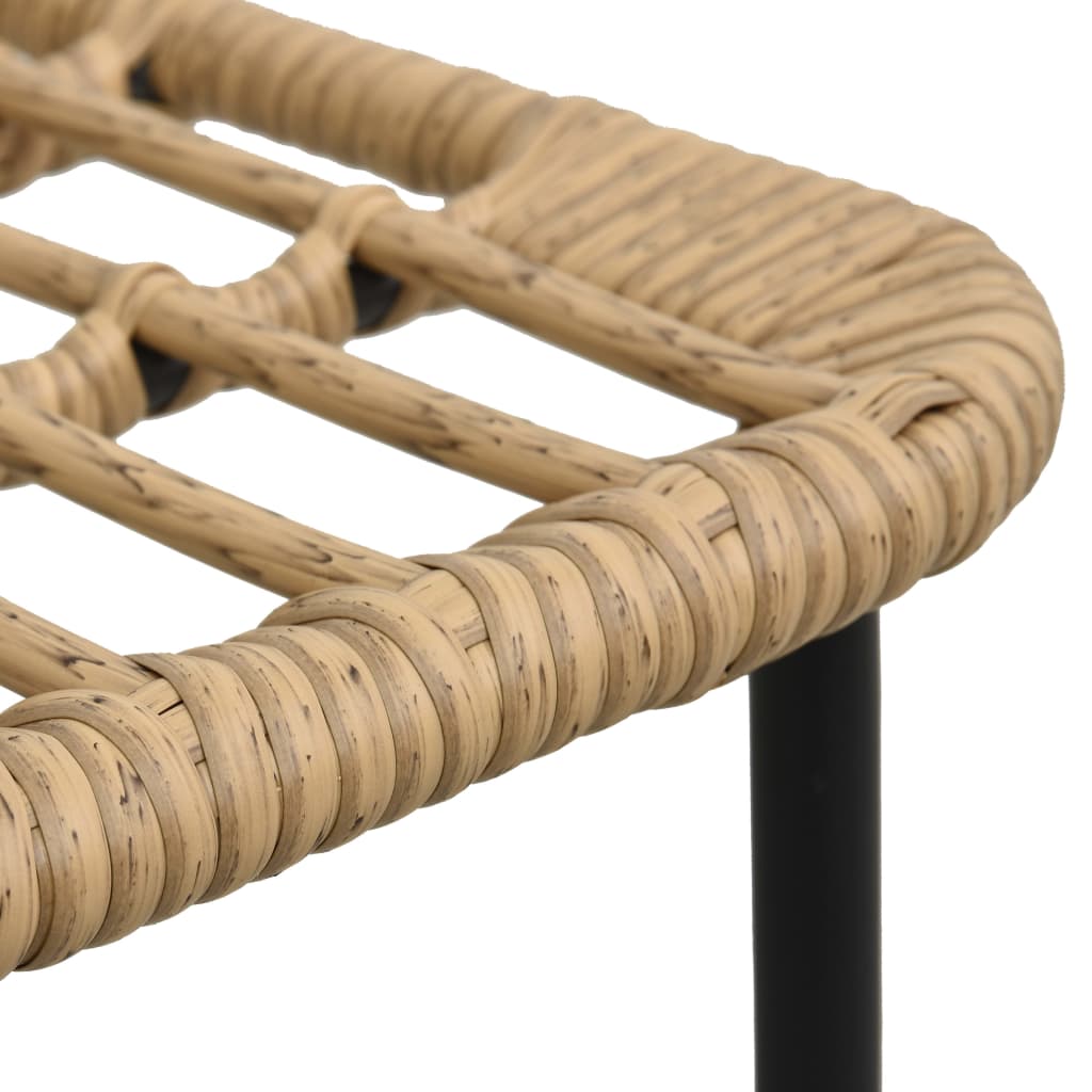 3-Tlg. Garten-Essgruppe Poly Rattan Und Glas