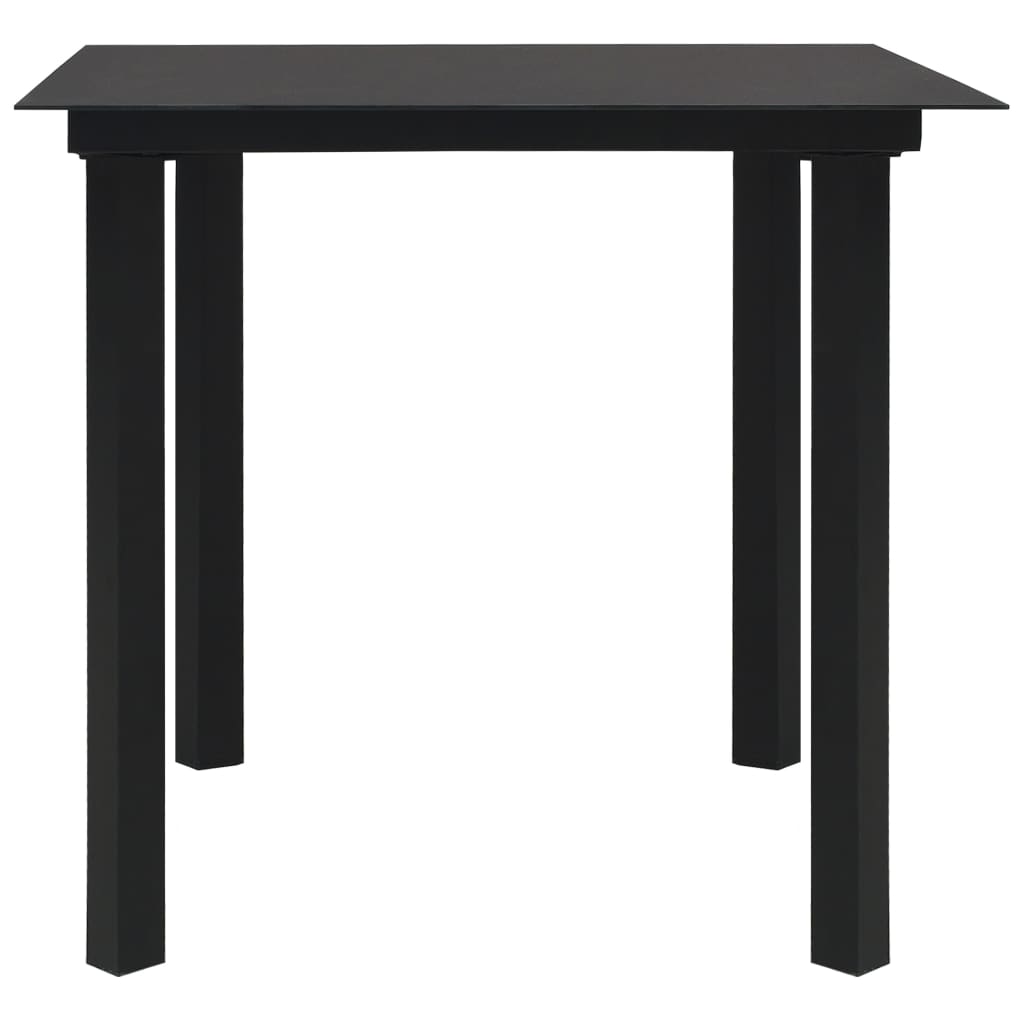 3-Tlg. Garten-Essgruppe Poly Rattan Und Glas