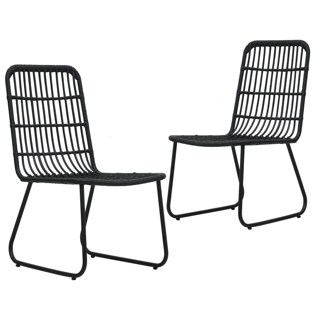 3-Tlg. Garten-Essgruppe Poly Rattan Und Glas