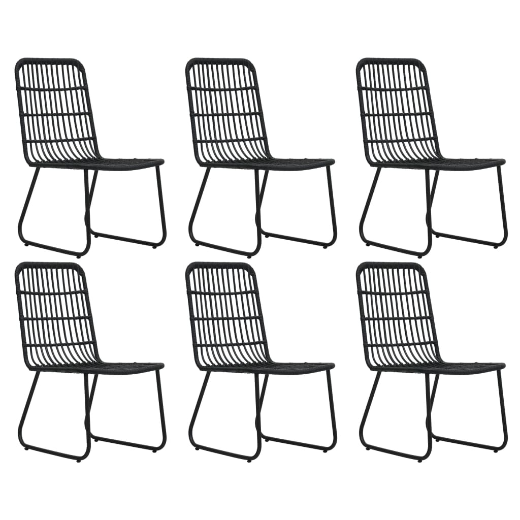 7-Tlg. Garten-Essgruppe Poly Rattan Und Glas