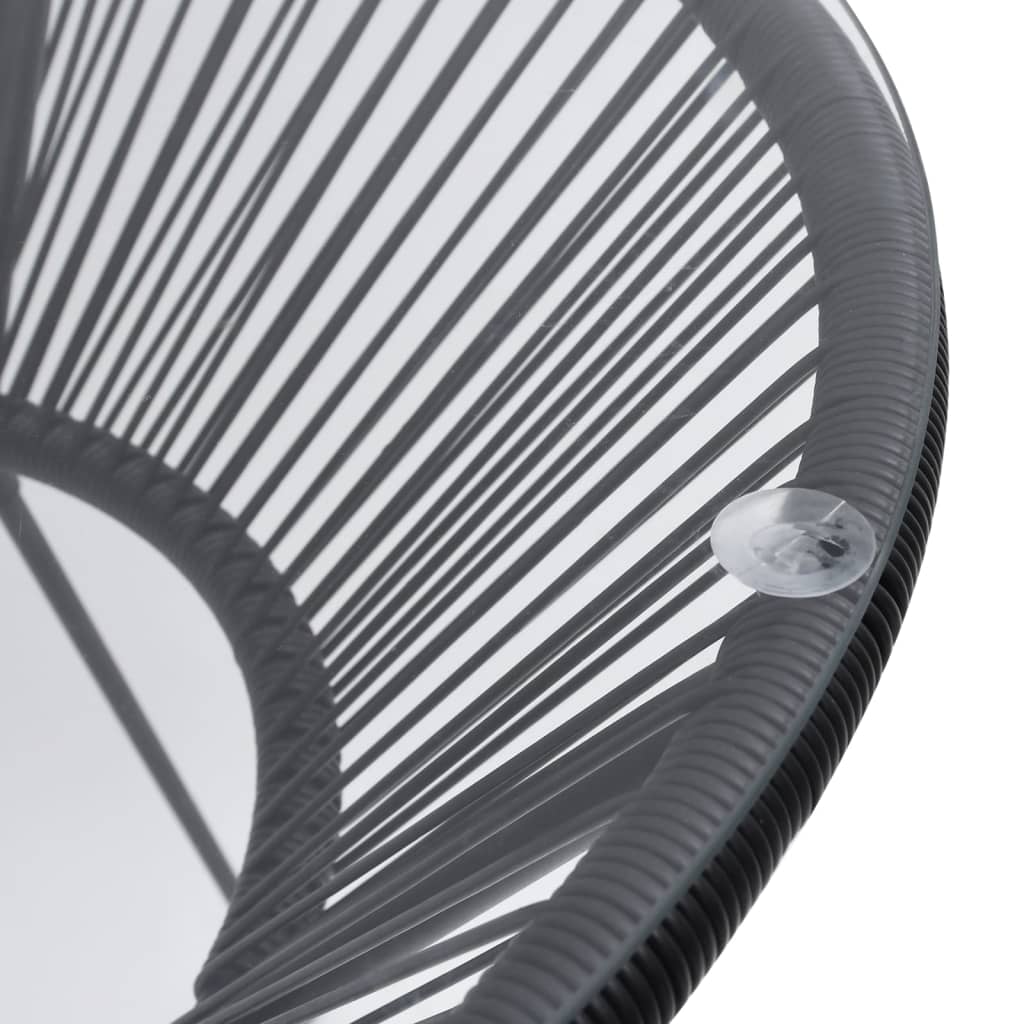 3-Tlg. Garten-Essgruppe Pvc Rattan Schwarz