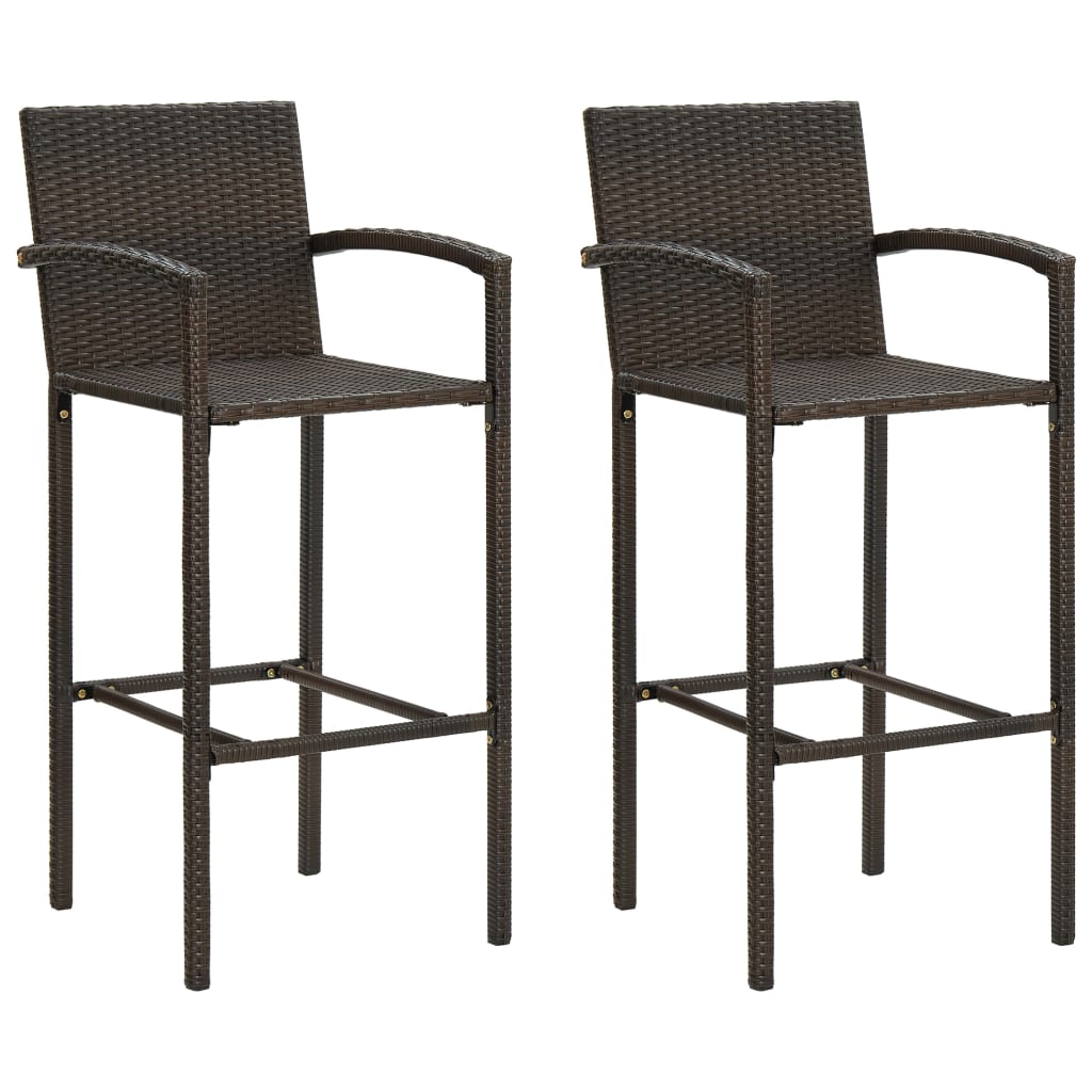 3-Tlg. Gartenbar-Set Poly Rattan