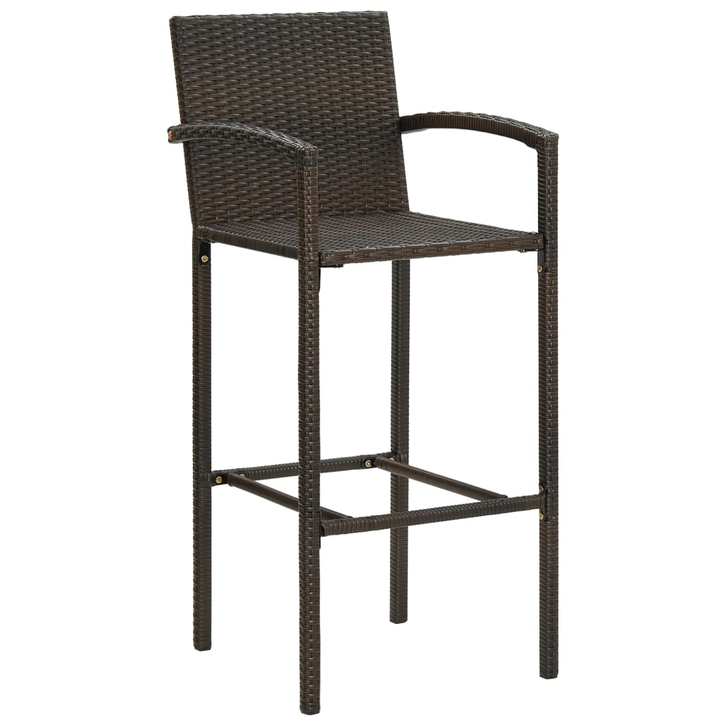3-Tlg. Gartenbar-Set Poly Rattan
