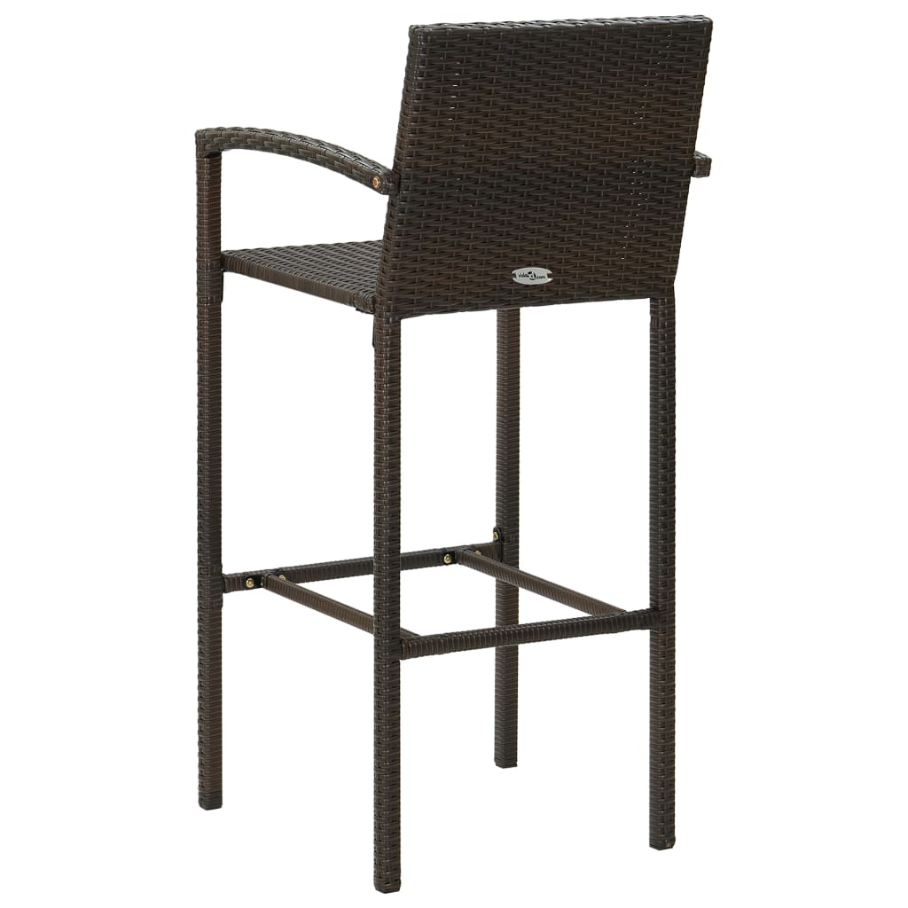3-Tlg. Gartenbar-Set Poly Rattan