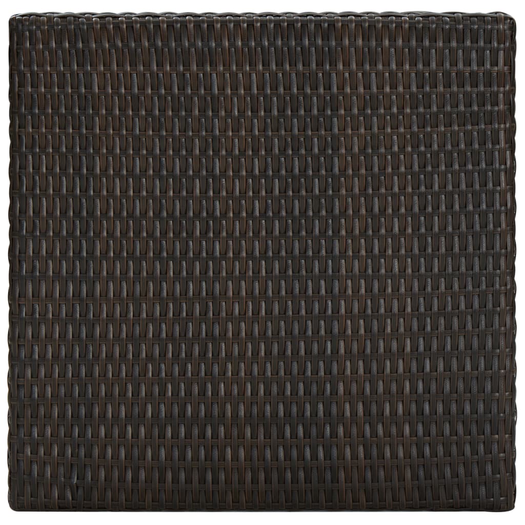 3-Tlg. Gartenbar-Set Mit Kissen Poly Rattan Braun
