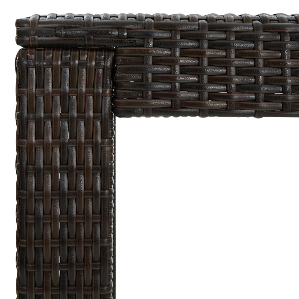 3-Tlg. Gartenbar-Set Mit Kissen Poly Rattan Braun