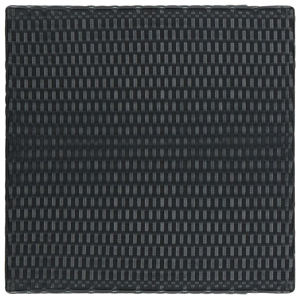 3-Tlg. Gartenbar-Set Mit Kissen Poly Rattan Schwarz