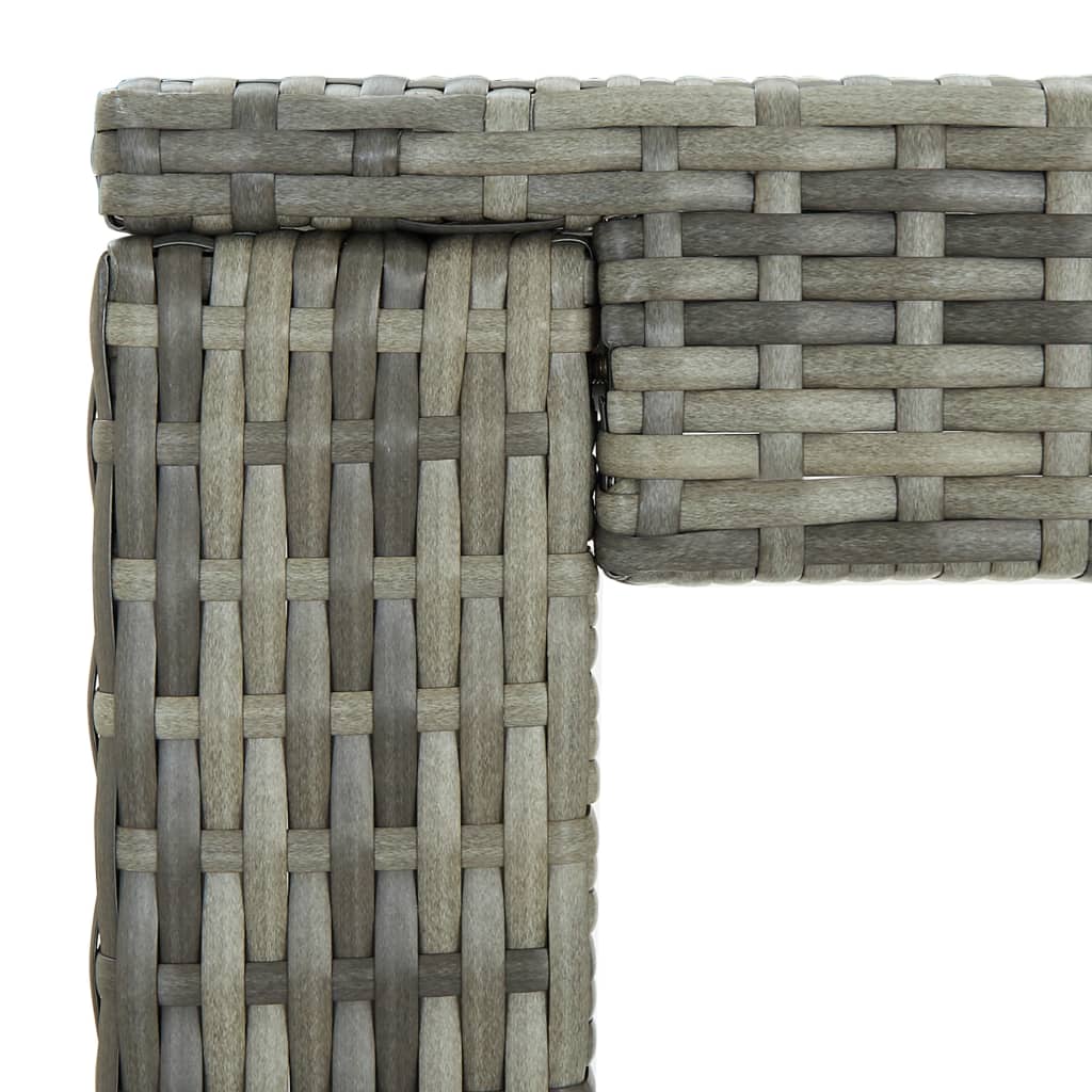 3-Tlg. Gartenbar-Set Mit Kissen Poly Rattan Grau