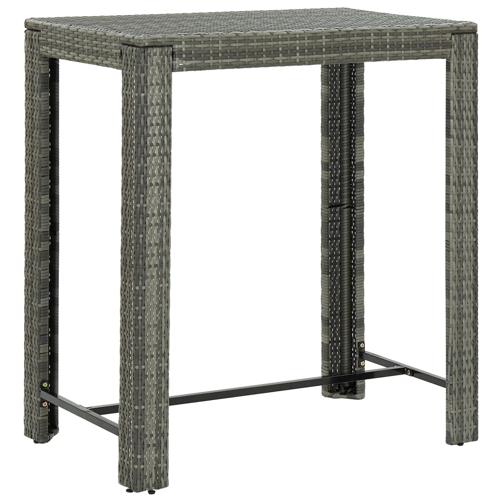 7-Tlg. Gartenbar-Set Mit Kissen Poly Rattan