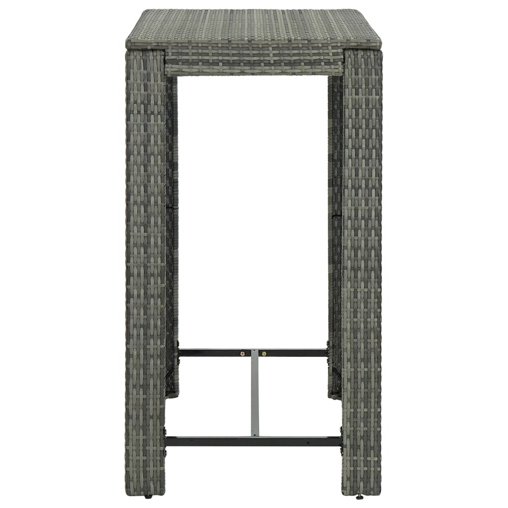 7-Tlg. Gartenbar-Set Mit Kissen Poly Rattan