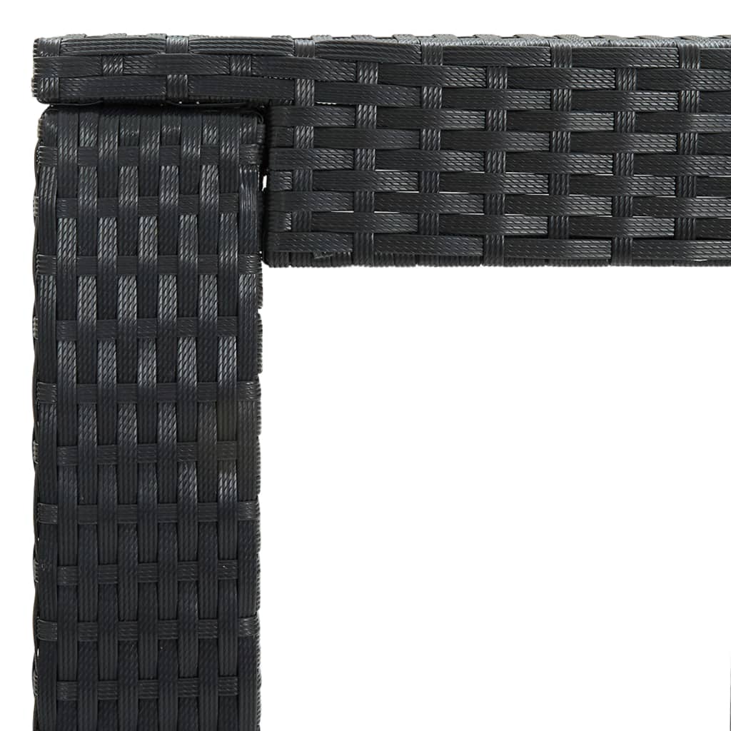 3-Tlg. Gartenbar-Set Mit Kissen Poly Rattan