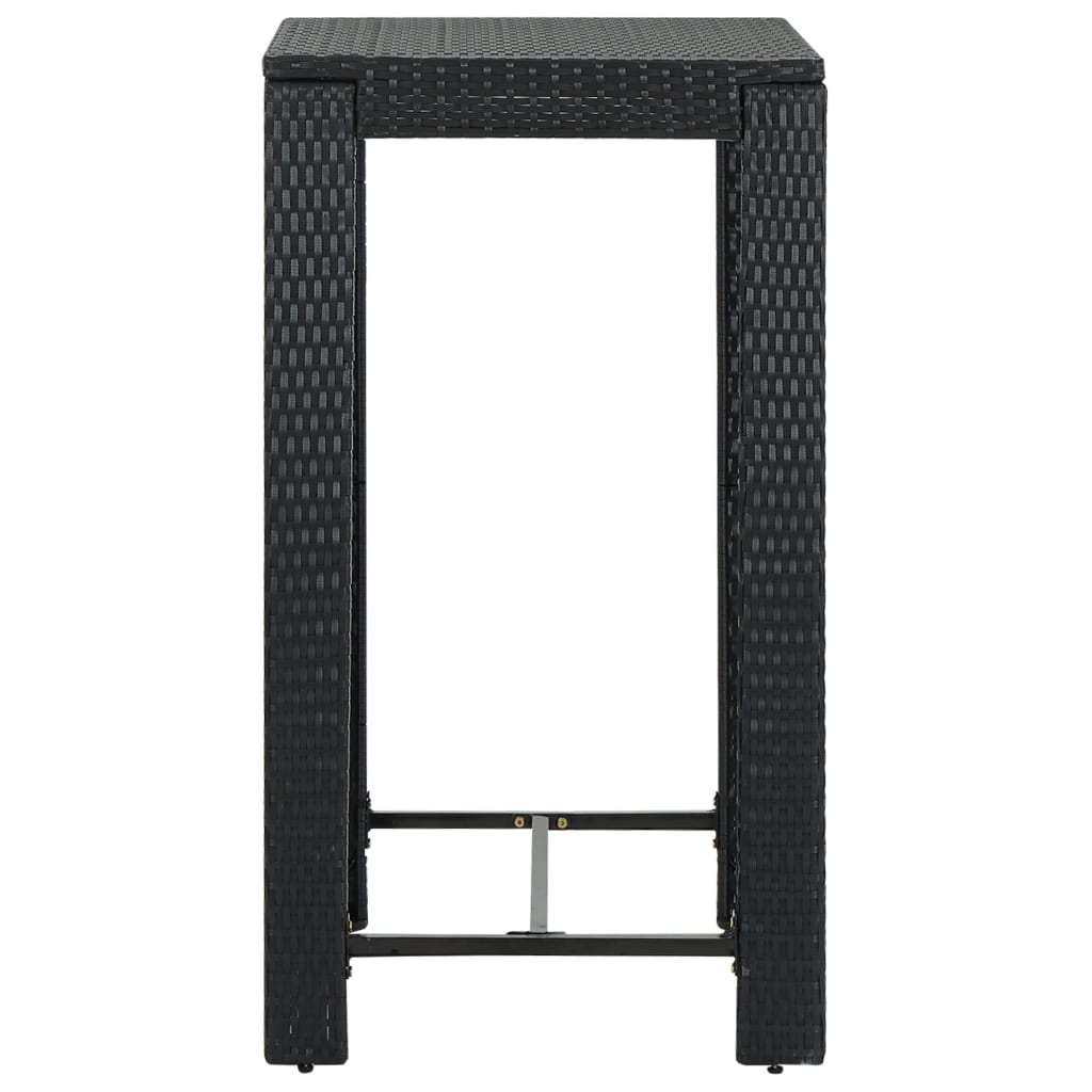 5-Tlg. Garten-Bar-Set Mit Armlehnen Poly Rattan Schwarz