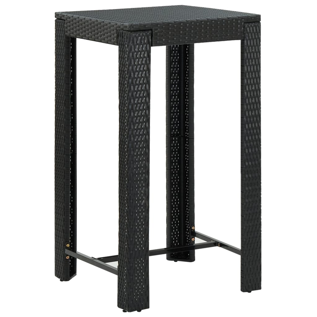5-Tlg. Garten-Bar-Set Mit Armlehnen Poly Rattan Schwarz