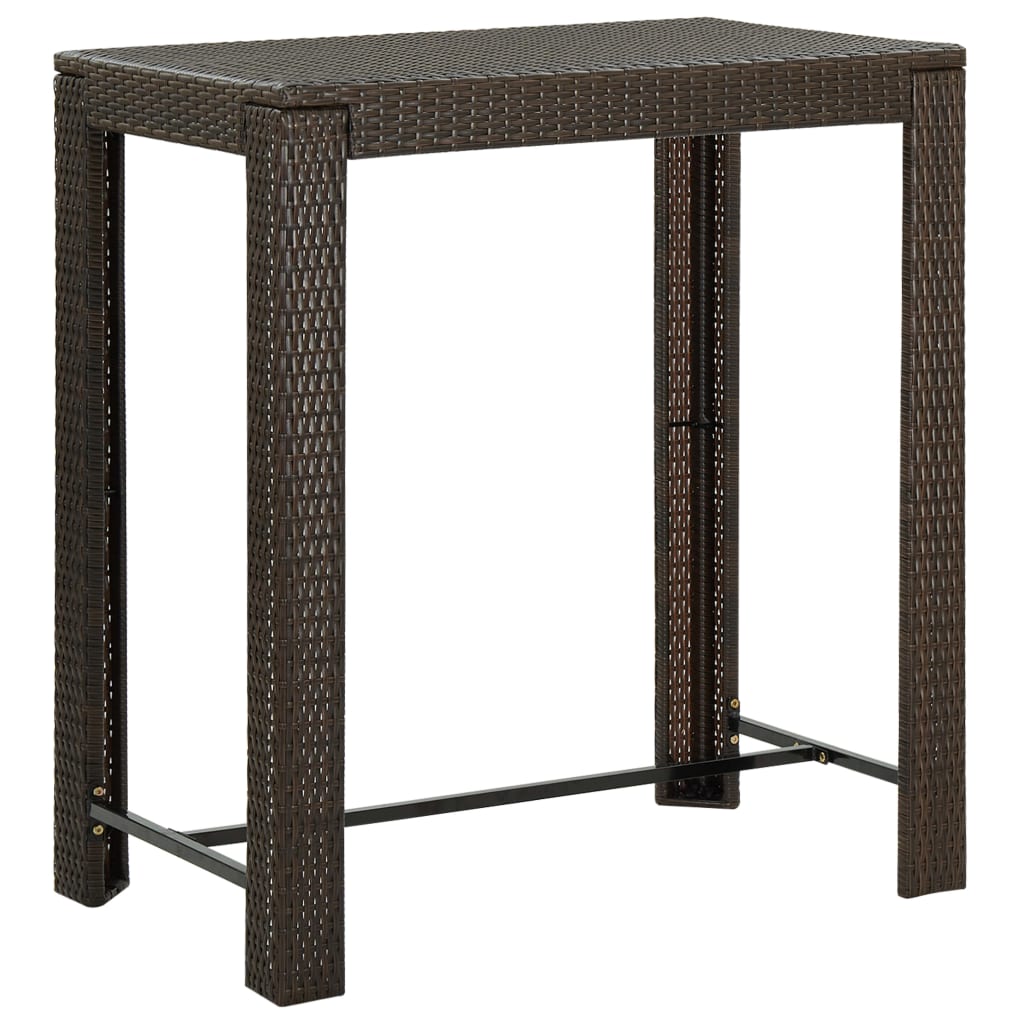 5-Tlg. Garten-Bar-Set Mit Armlehnen Poly Rattan Braun