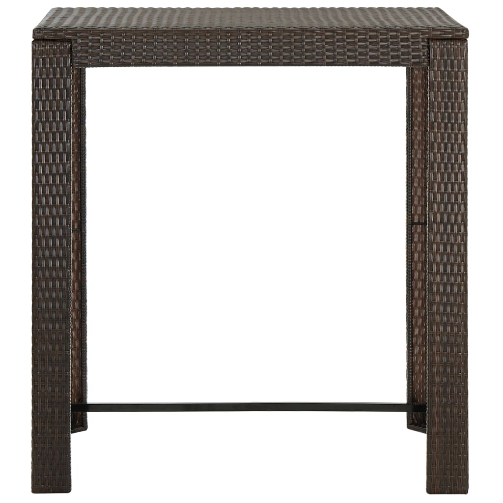 5-Tlg. Garten-Bar-Set Mit Armlehnen Poly Rattan Braun