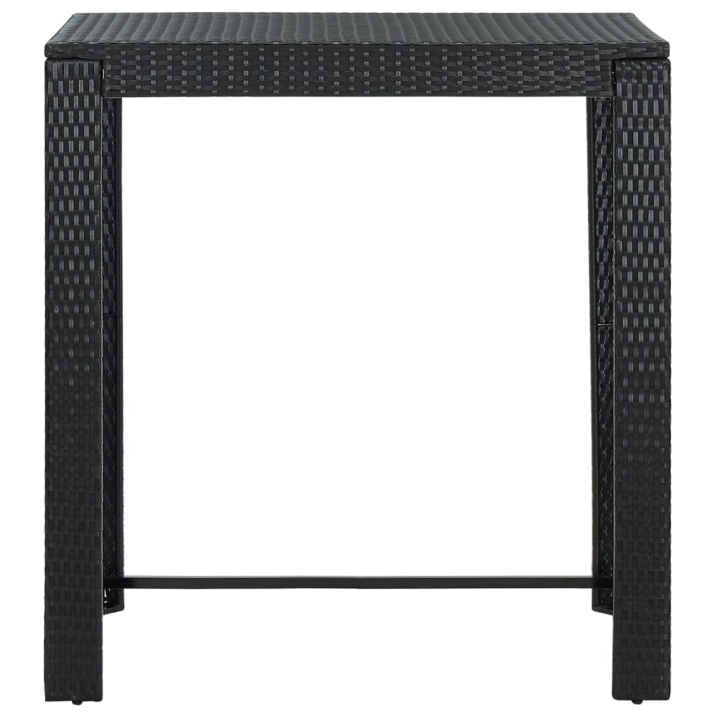 5-Tlg. Garten-Bar-Set Mit Armlehnen Poly Rattan Schwarz