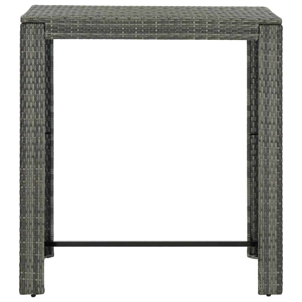 5-Tlg. Garten-Bar-Set Mit Armlehnen Poly Rattan Grau