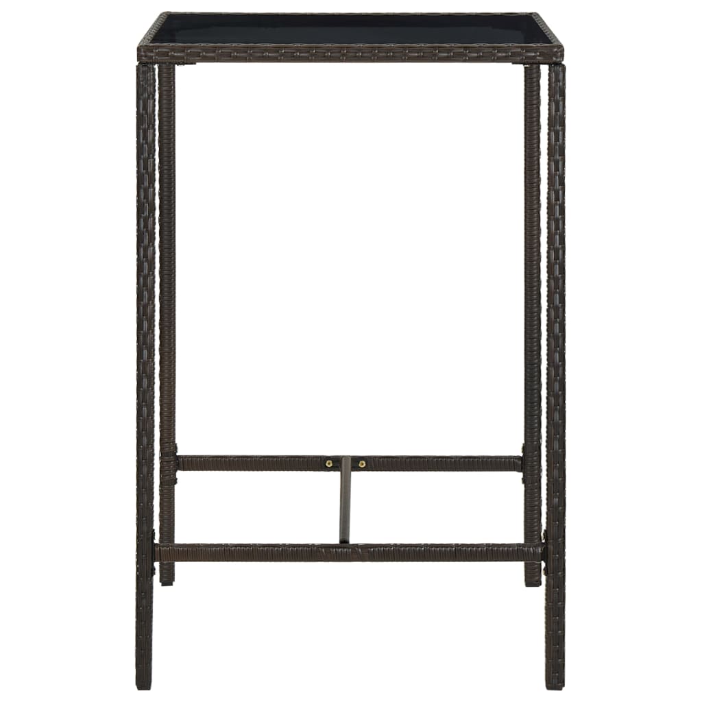 3-Tlg. Gartenbar-Set Mit Kissen Poly Rattan