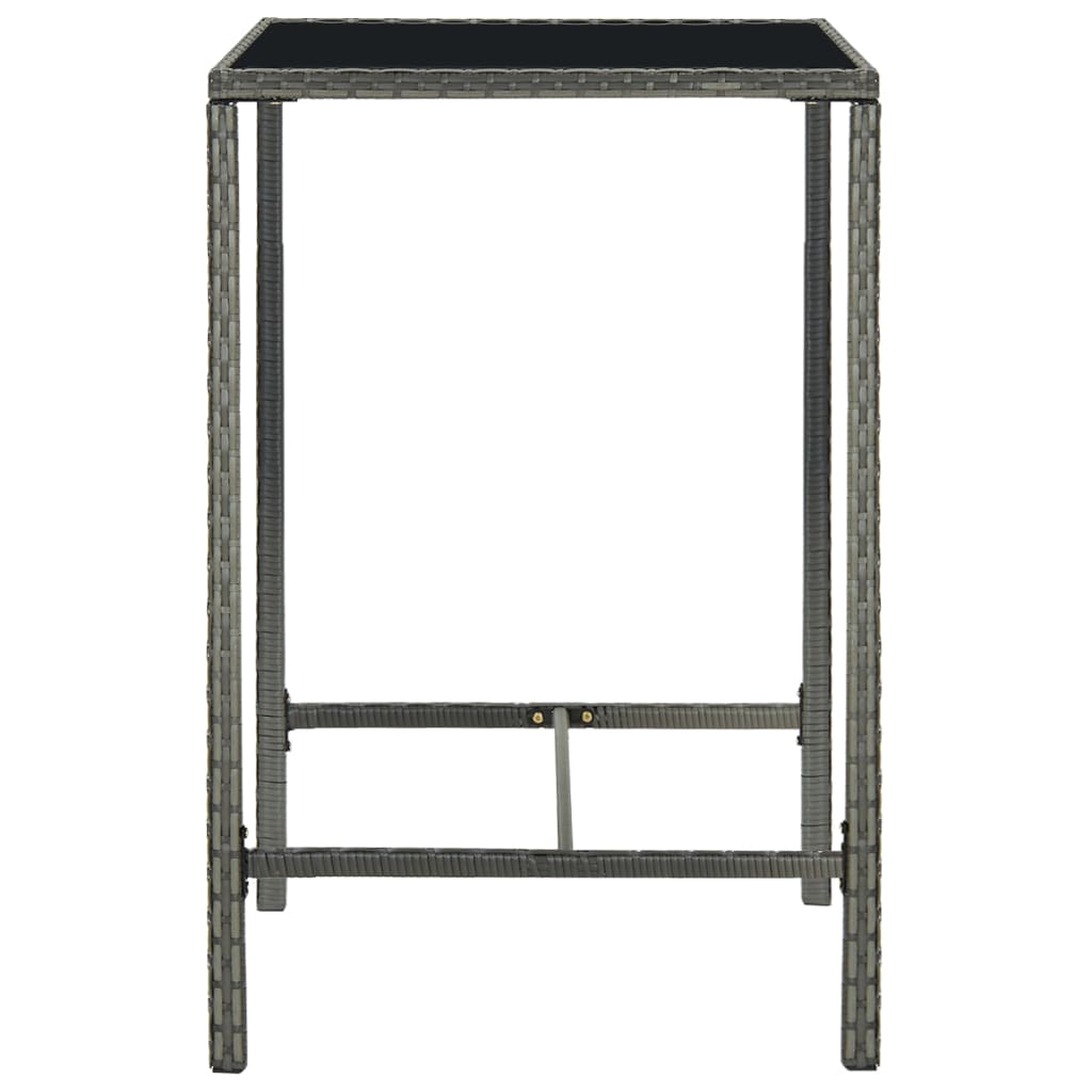 3-Tlg. Gartenbar-Set Mit Kissen Poly Rattan