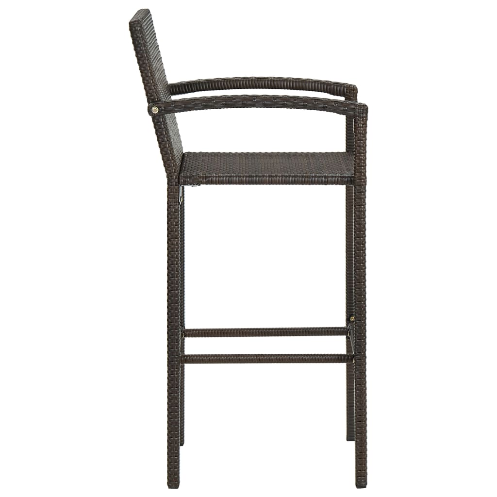 3-Tlg. Gartenbar-Set Poly Rattan