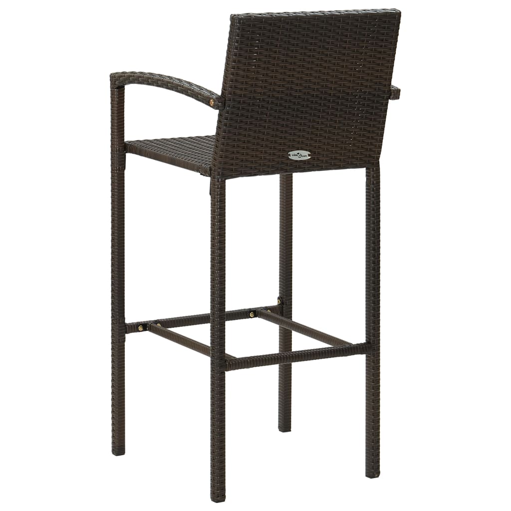 3-Tlg. Gartenbar-Set Poly Rattan