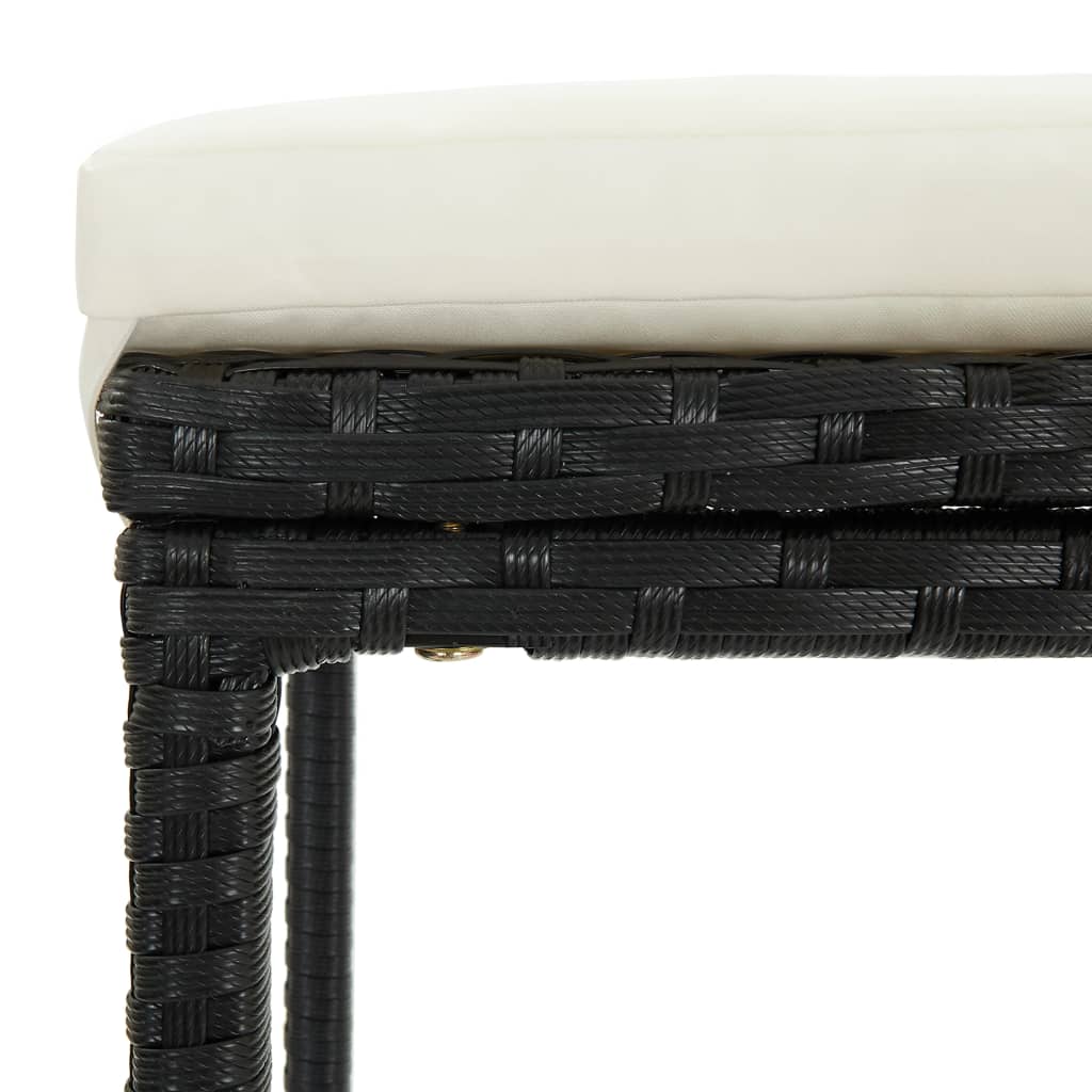 3-Tlg. Gartenbar-Set Mit Kissen Poly Rattan