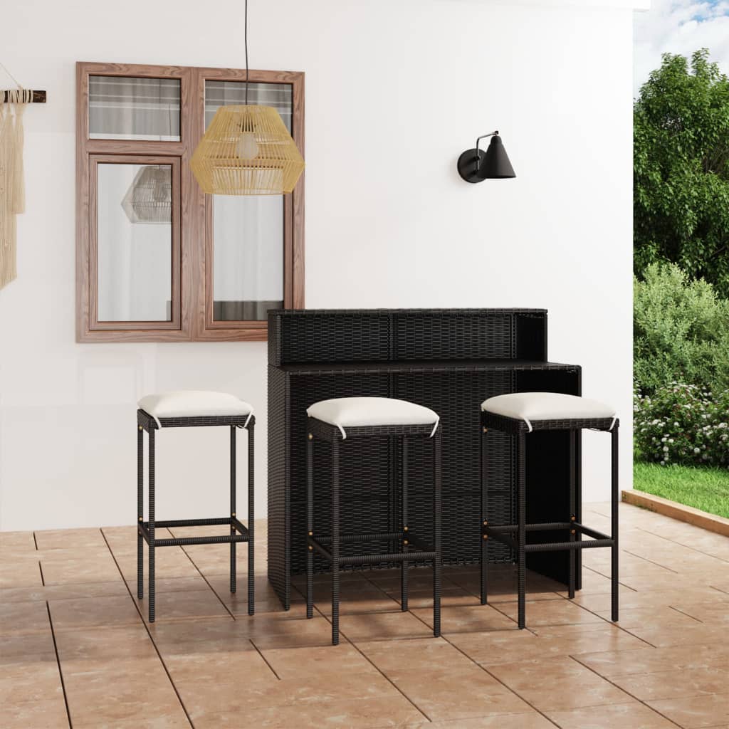 3-Tlg. Gartenbar-Set Mit Kissen
