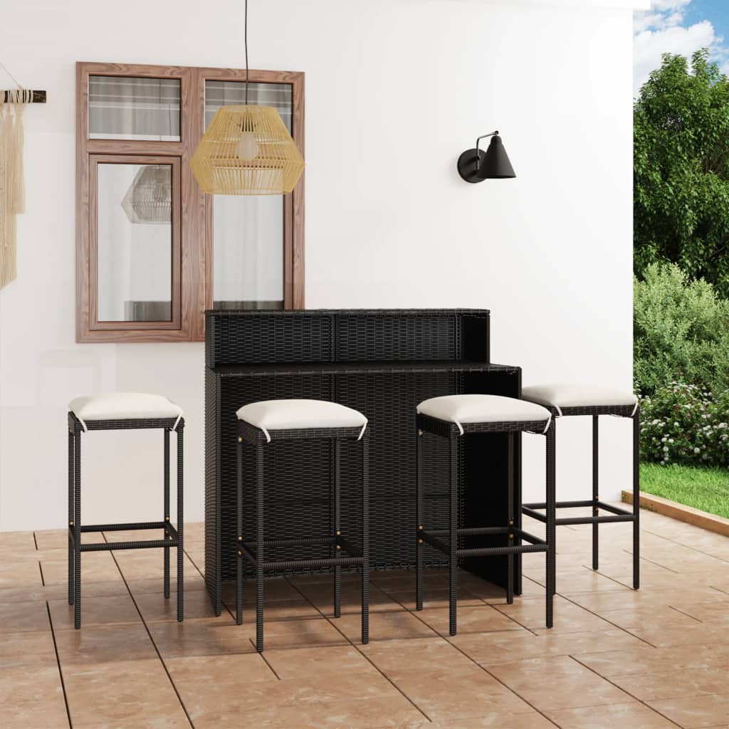 3-Tlg. Gartenbar-Set Mit Kissen