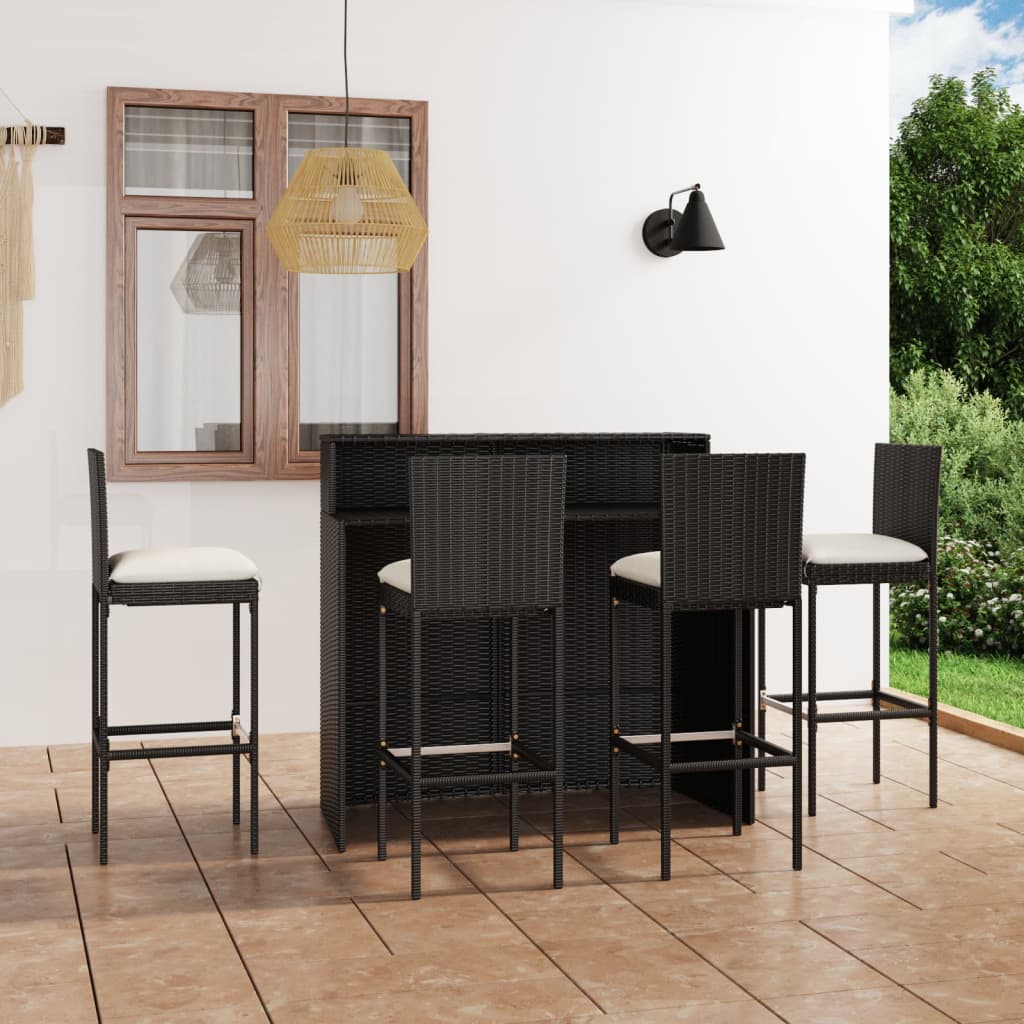 3-Tlg. Gartenbar-Set Mit Kissen