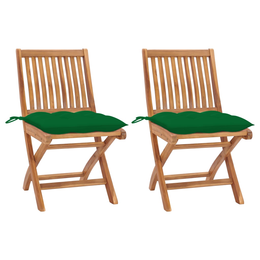 Gartenstühle 2 Stk. Mit En Kissen Massivholz Teak