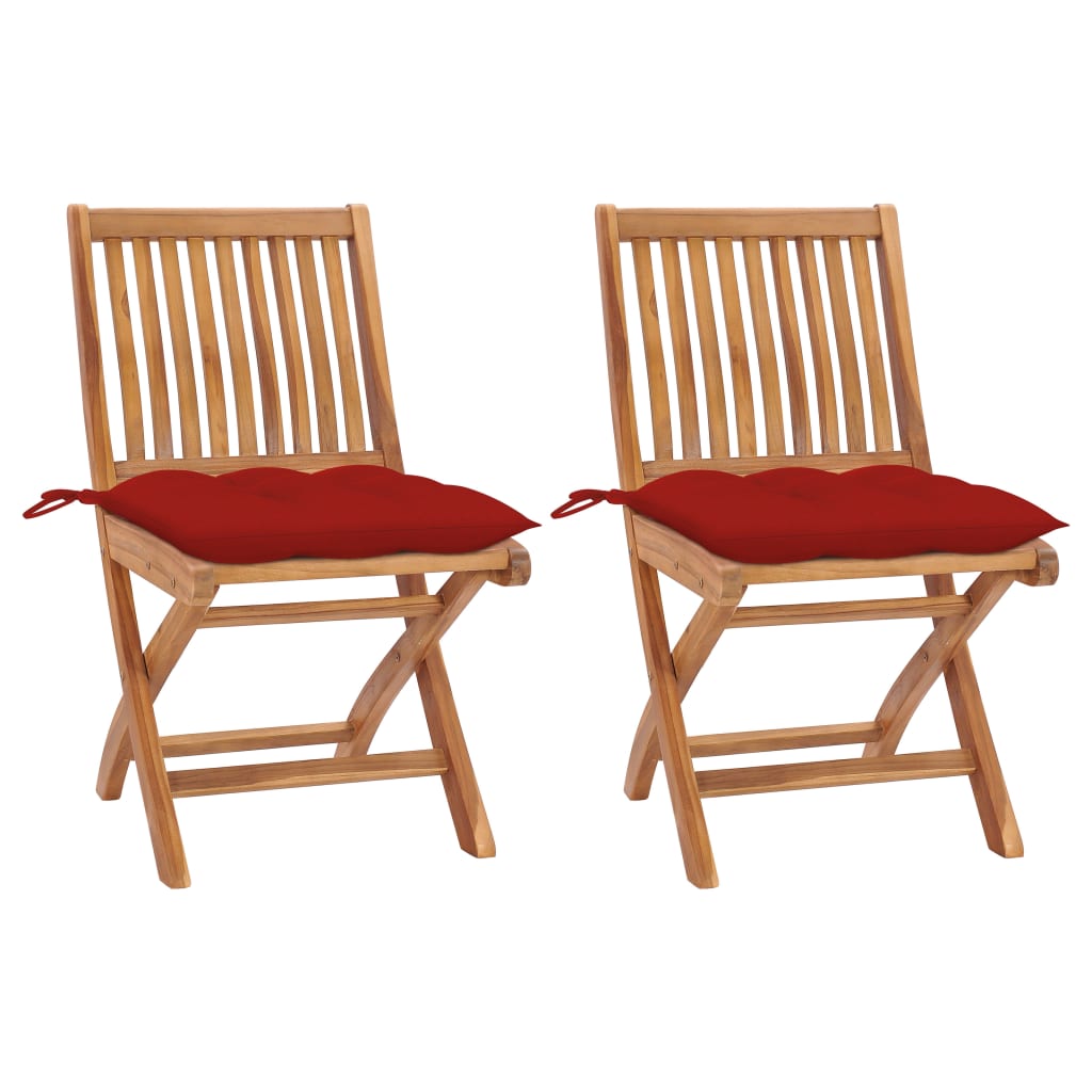 Gartenstühle 2 Stk. Mit En Kissen Massivholz Teak