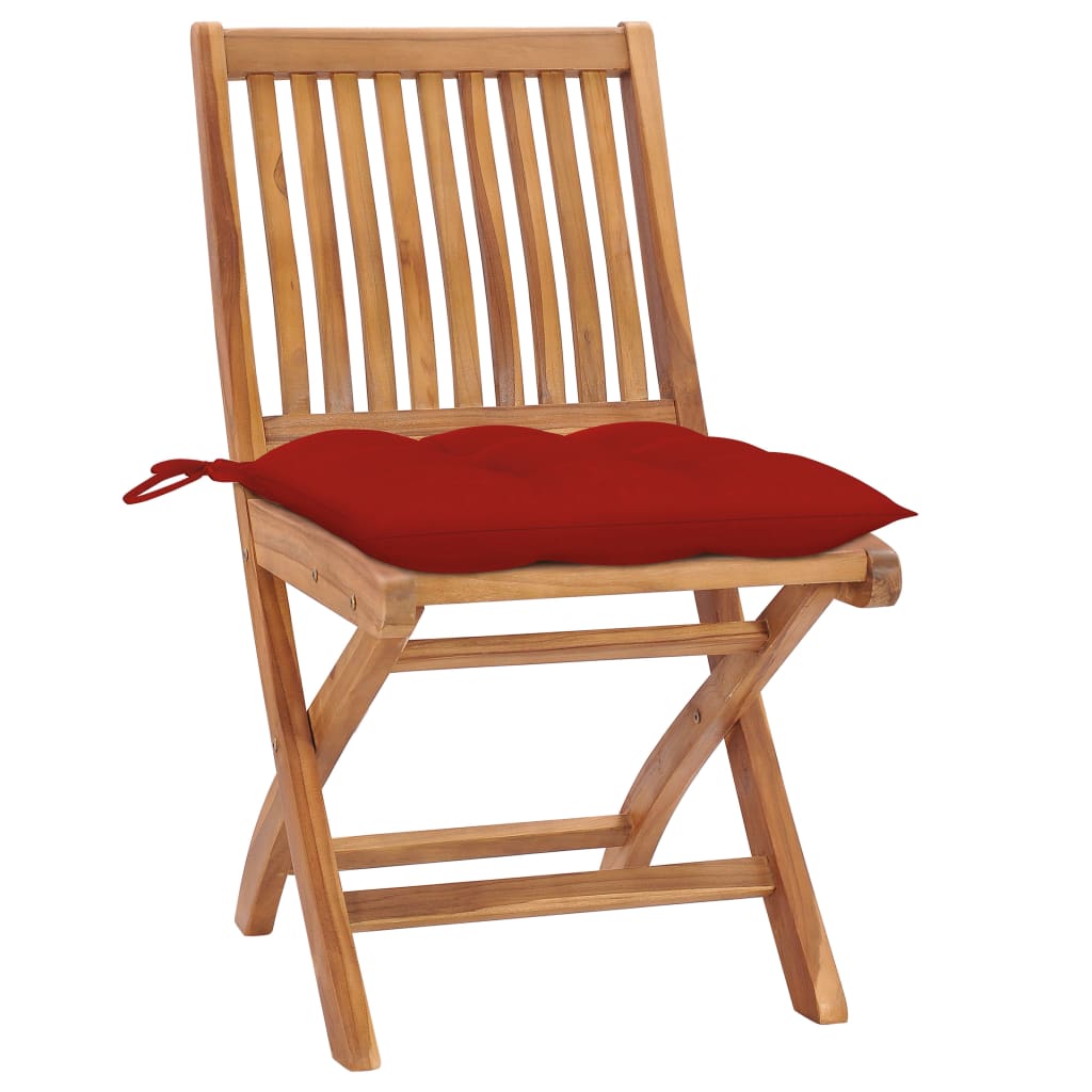 Gartenstühle 2 Stk. Mit En Kissen Massivholz Teak